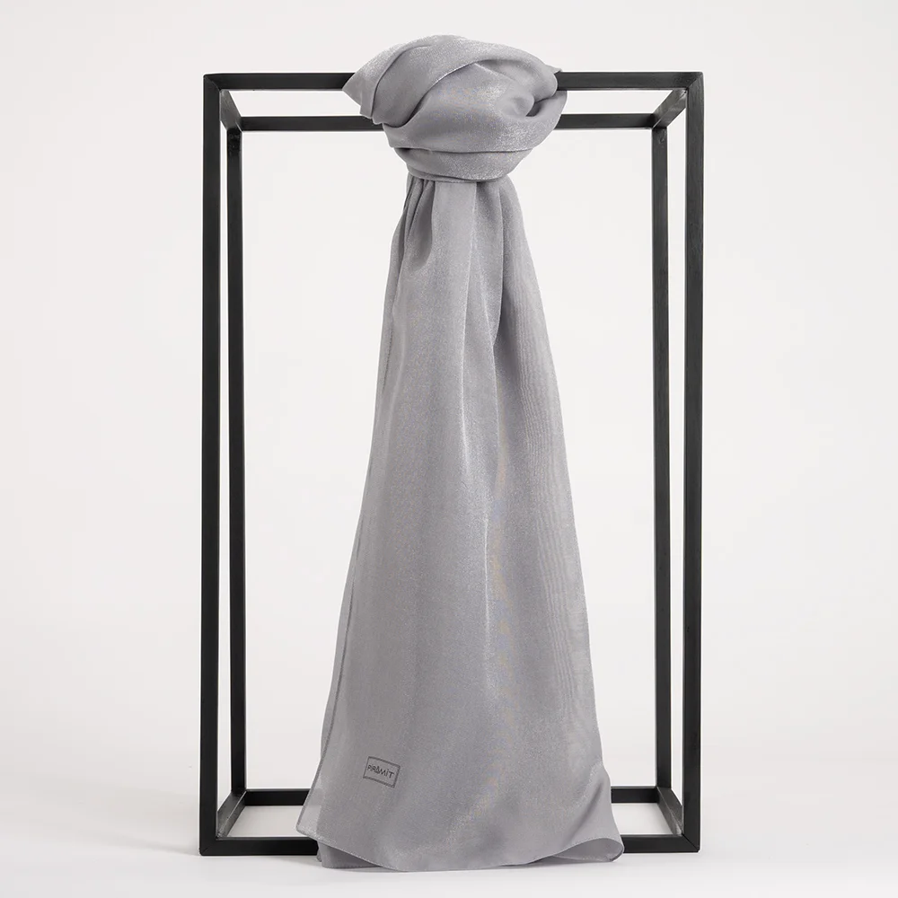 Düz Kehribar Şal - Gri