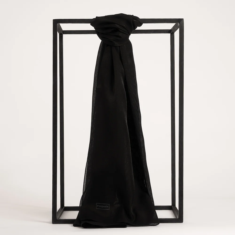 Düz Kehribar Şal - Siyah