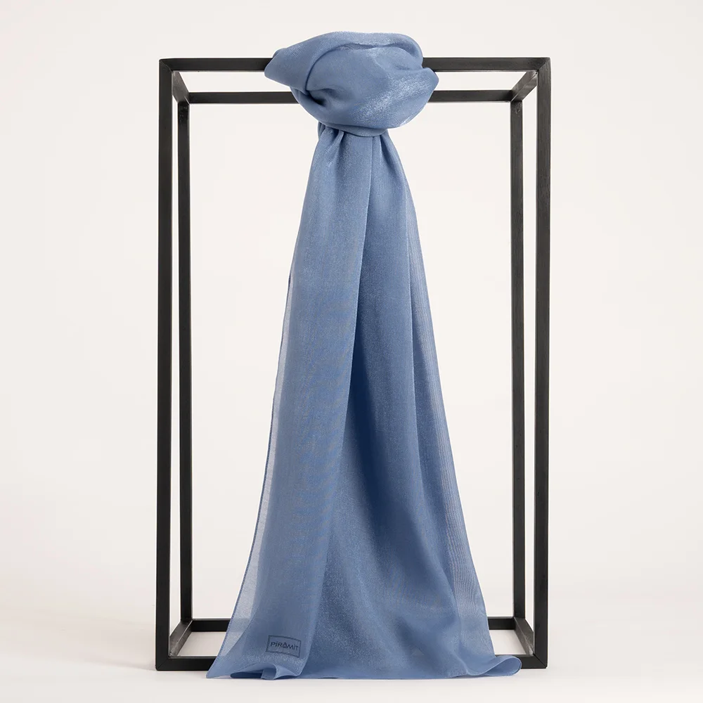 Düz Kehribar Şal - Bebe Mavisi