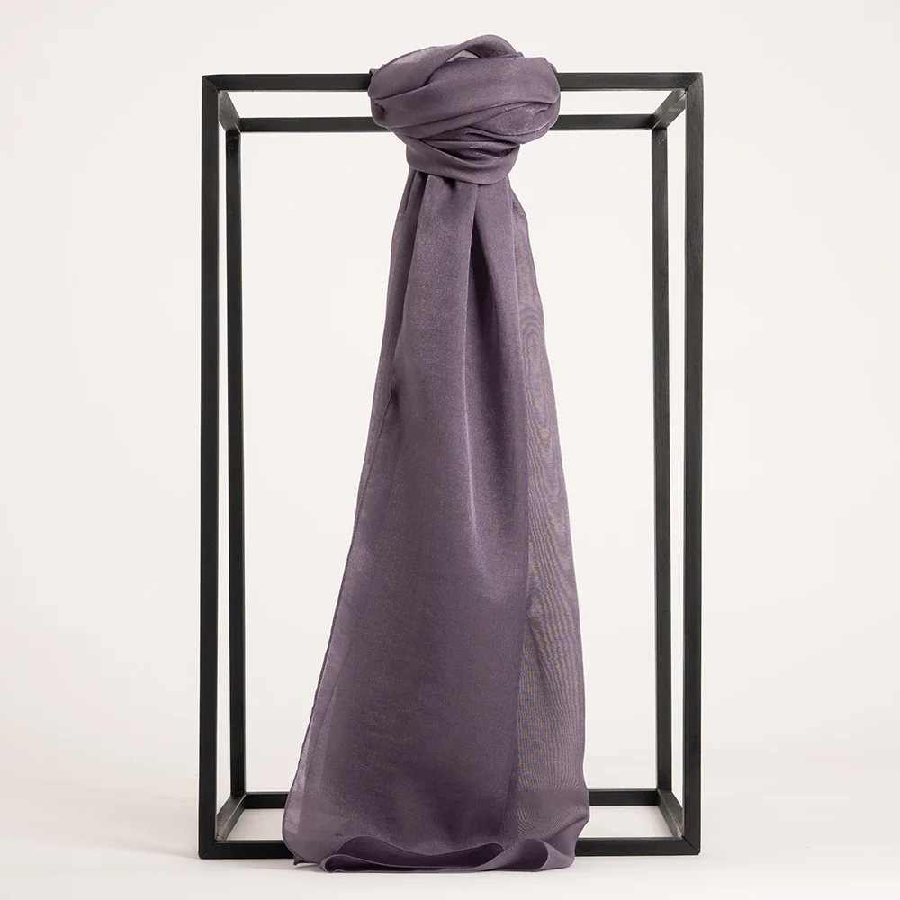 Düz Kehribar Şal - Lila