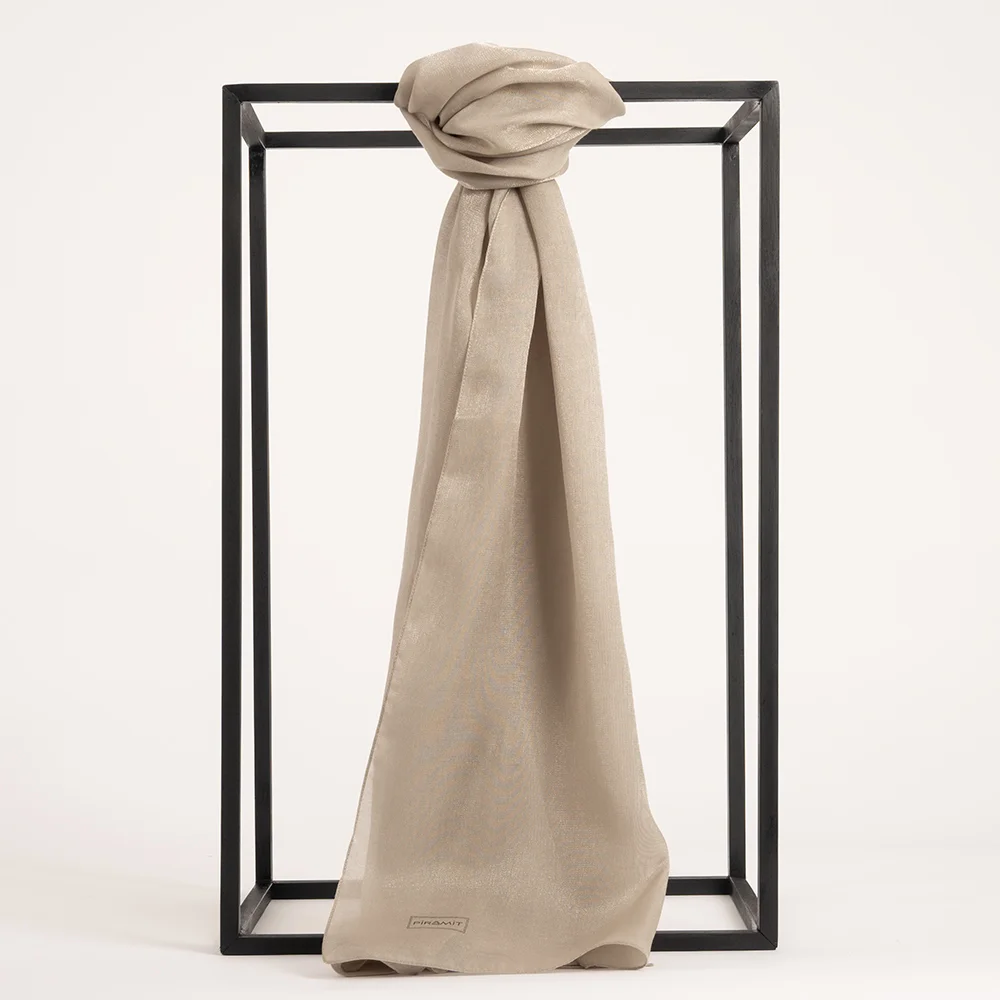 Düz Kehribar Şal - Koyu Vizon