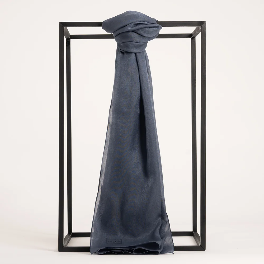 Düz Kehribar Şal - İndigo