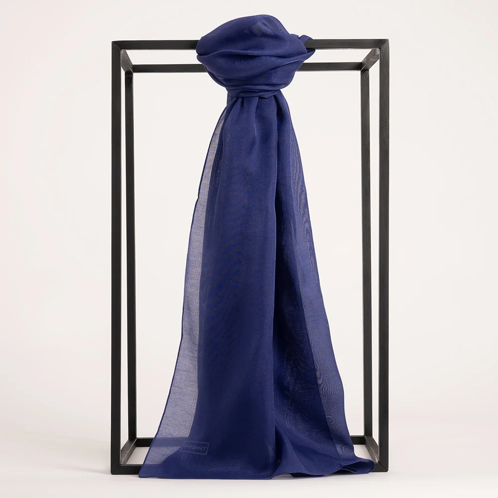 Düz Kehribar Şal - Morcivert