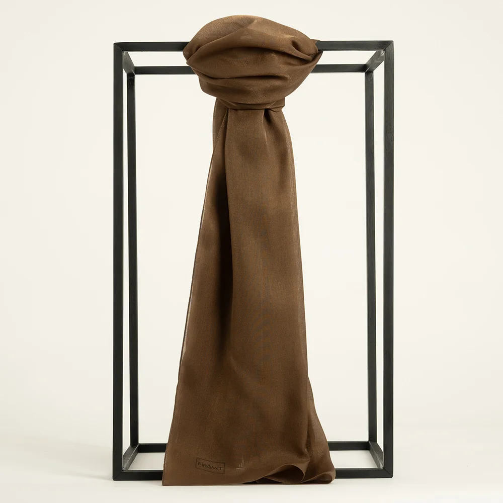 Düz Kehribar Şal - Mocha