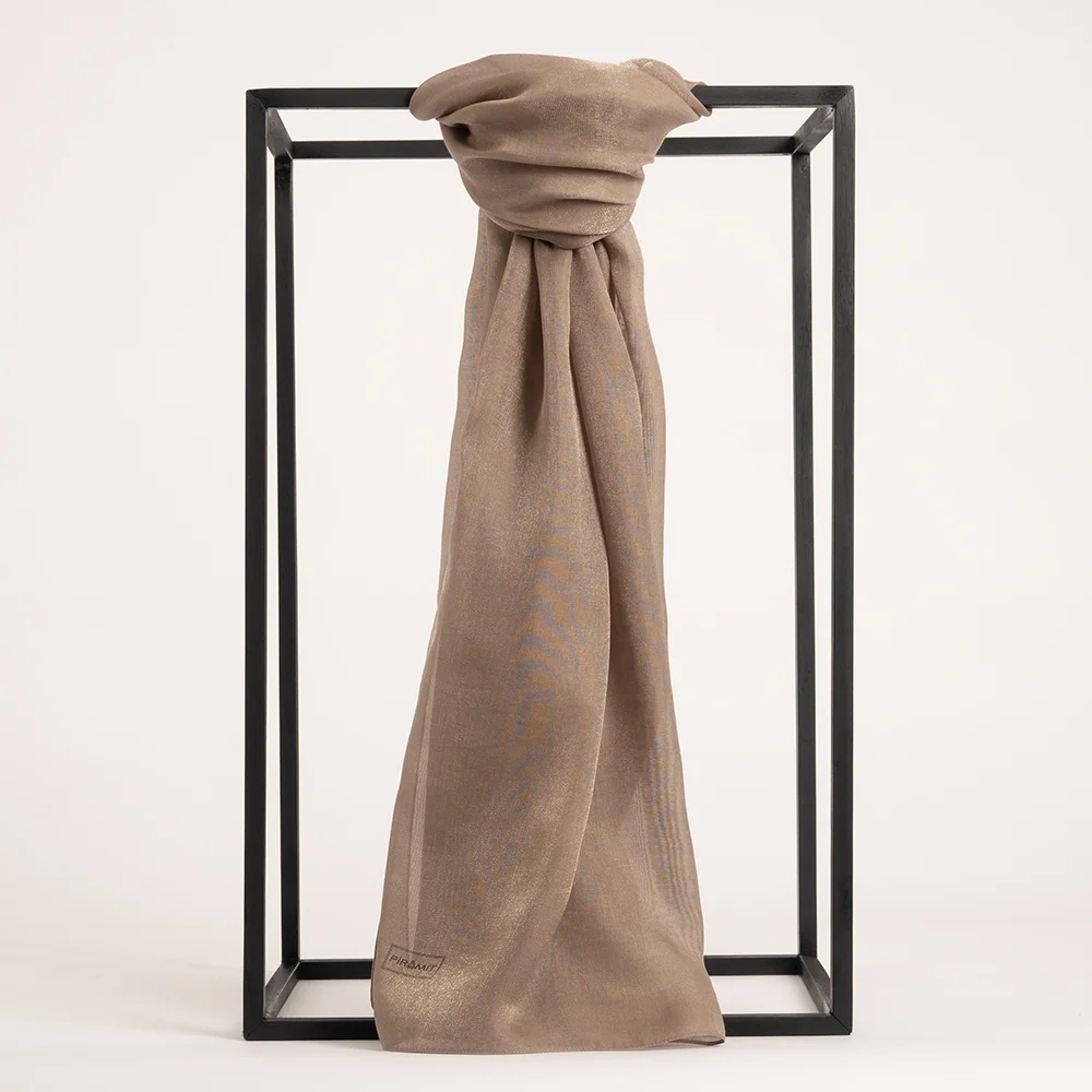 Düz Kehribar Şal - Sütlü Kahve