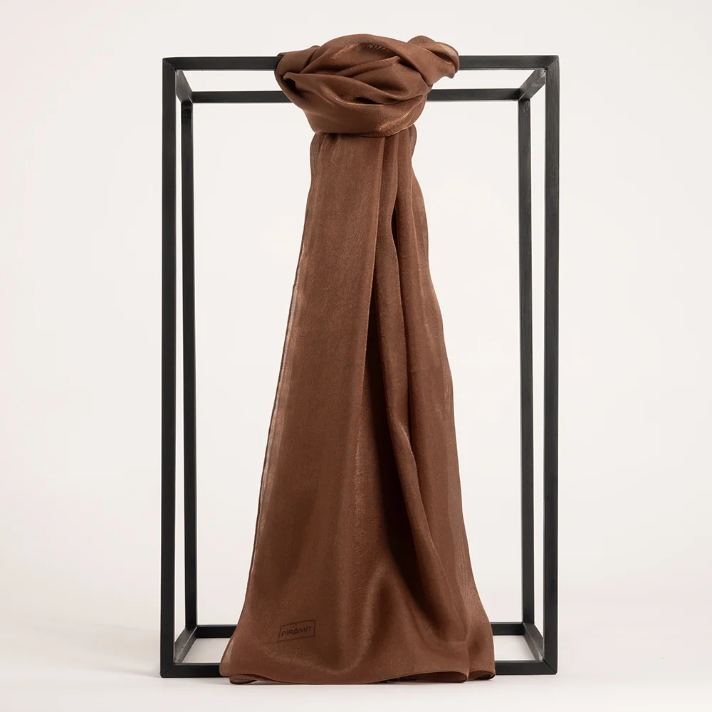 Düz Kehribar Şal - Kremit