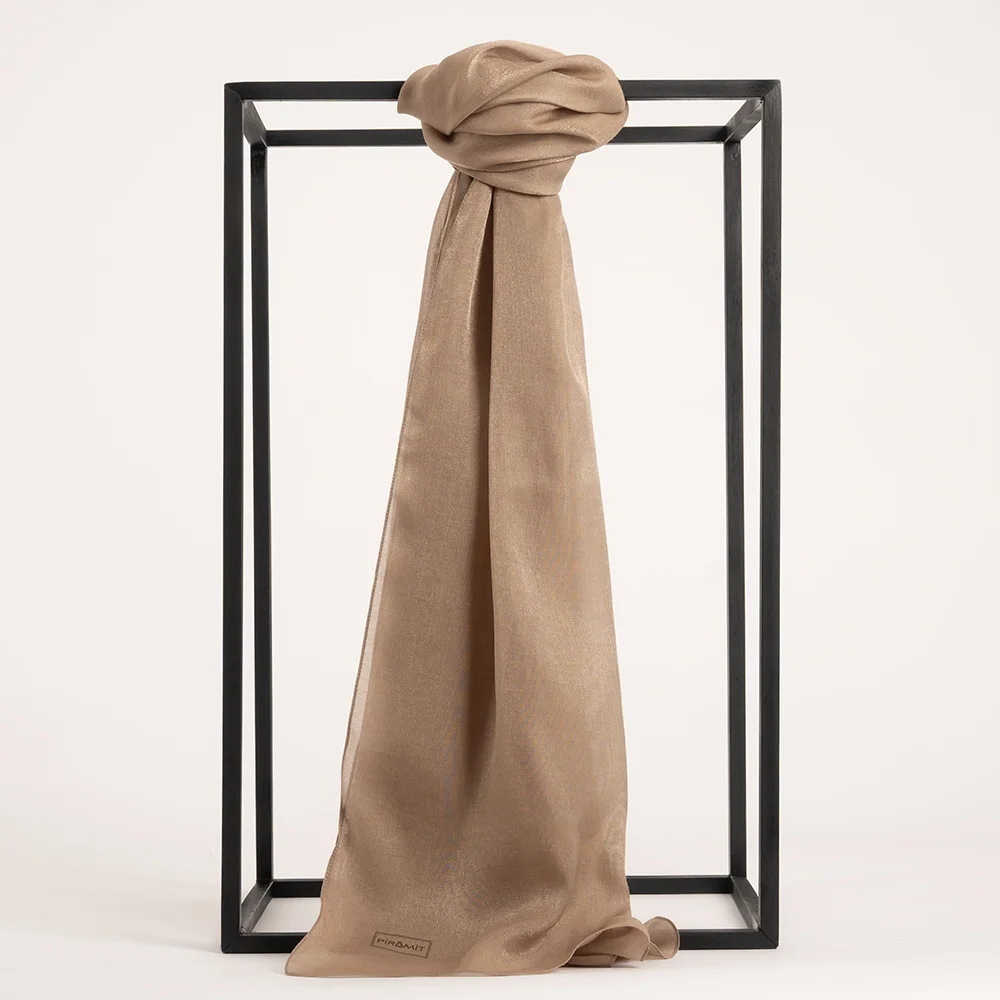 Düz Kehribar Şal - Camel