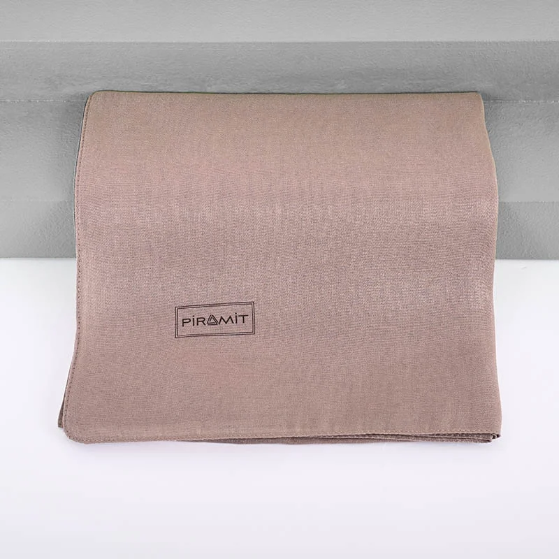 Düz Kehribar Eşarp - Koyu Vizon