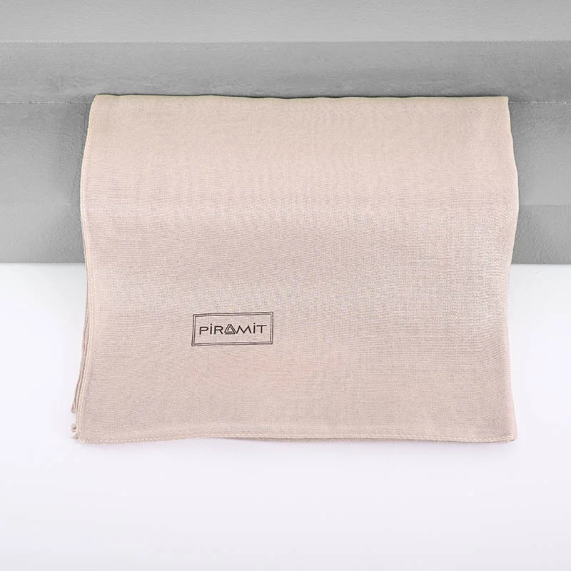 Düz Kehribar Eşarp - Açık Vizon