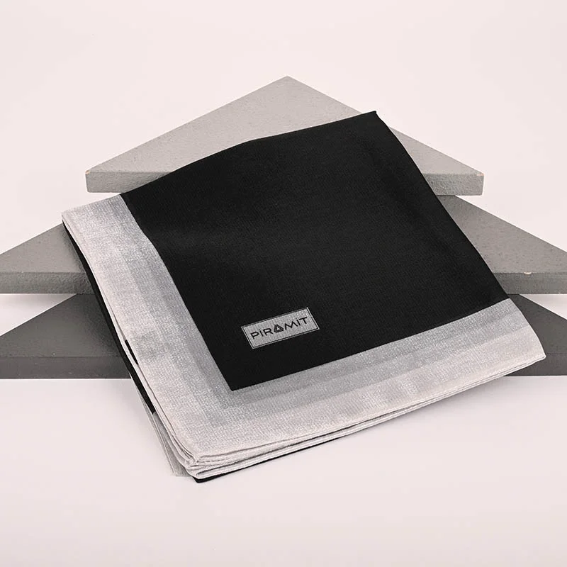 Çizgili Kehribar Eşarp - Siyah - Beyaz