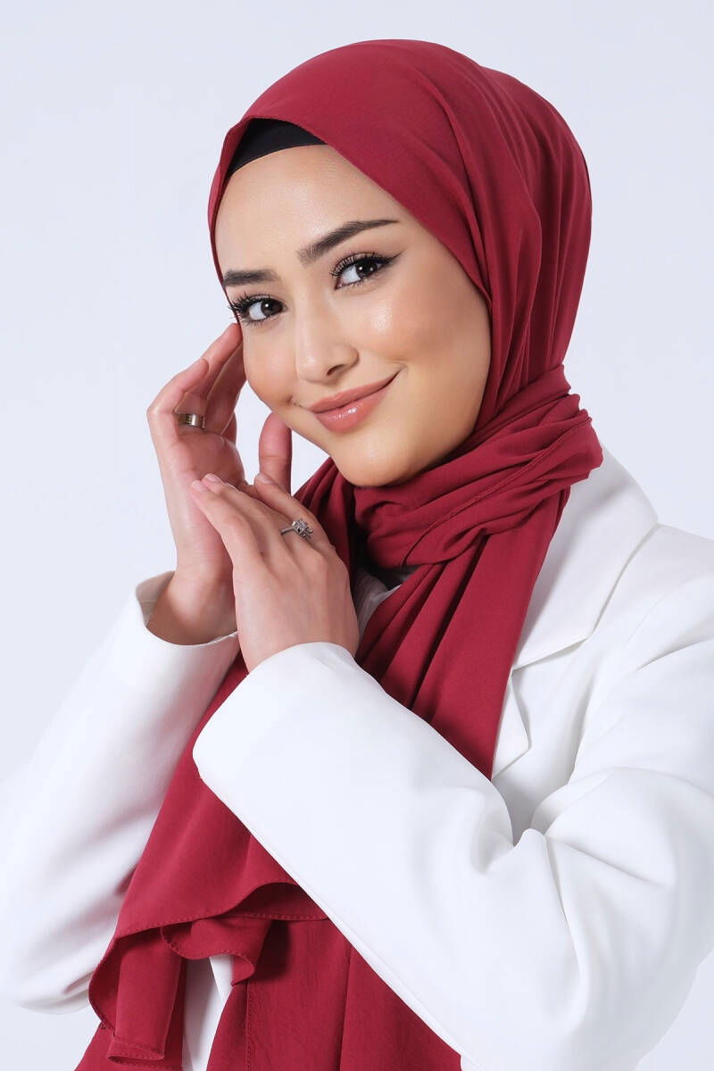 Bordo Asya Şal - Bordo