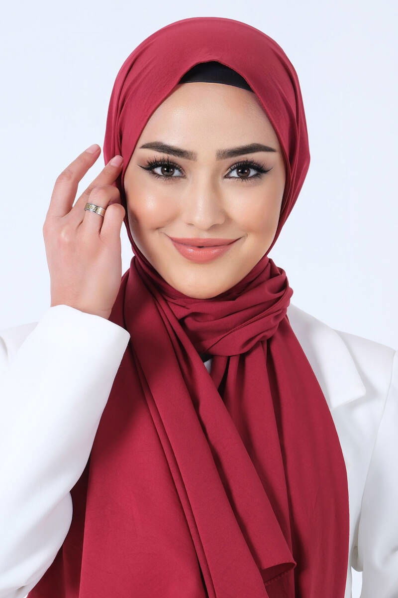 Bordo Asya Şal - Bordo