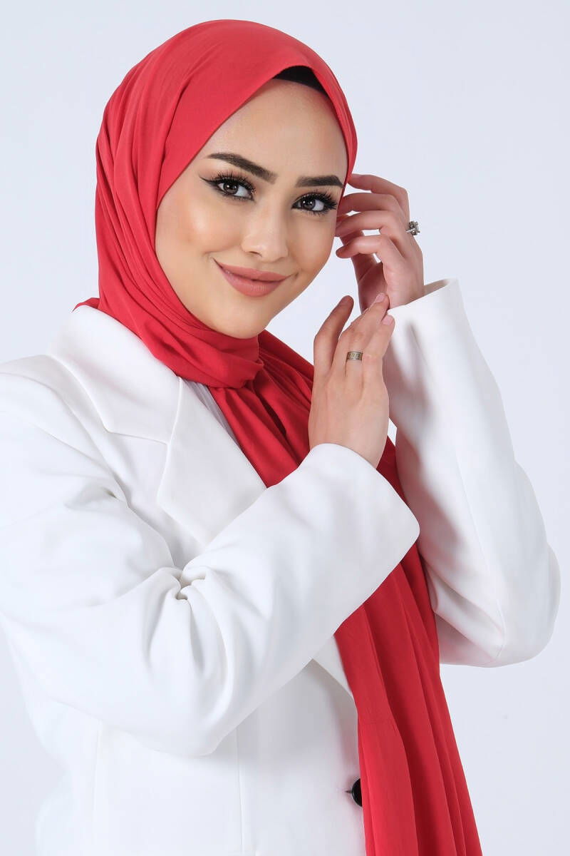 Kırmızı Asya Şal - Kırmızı