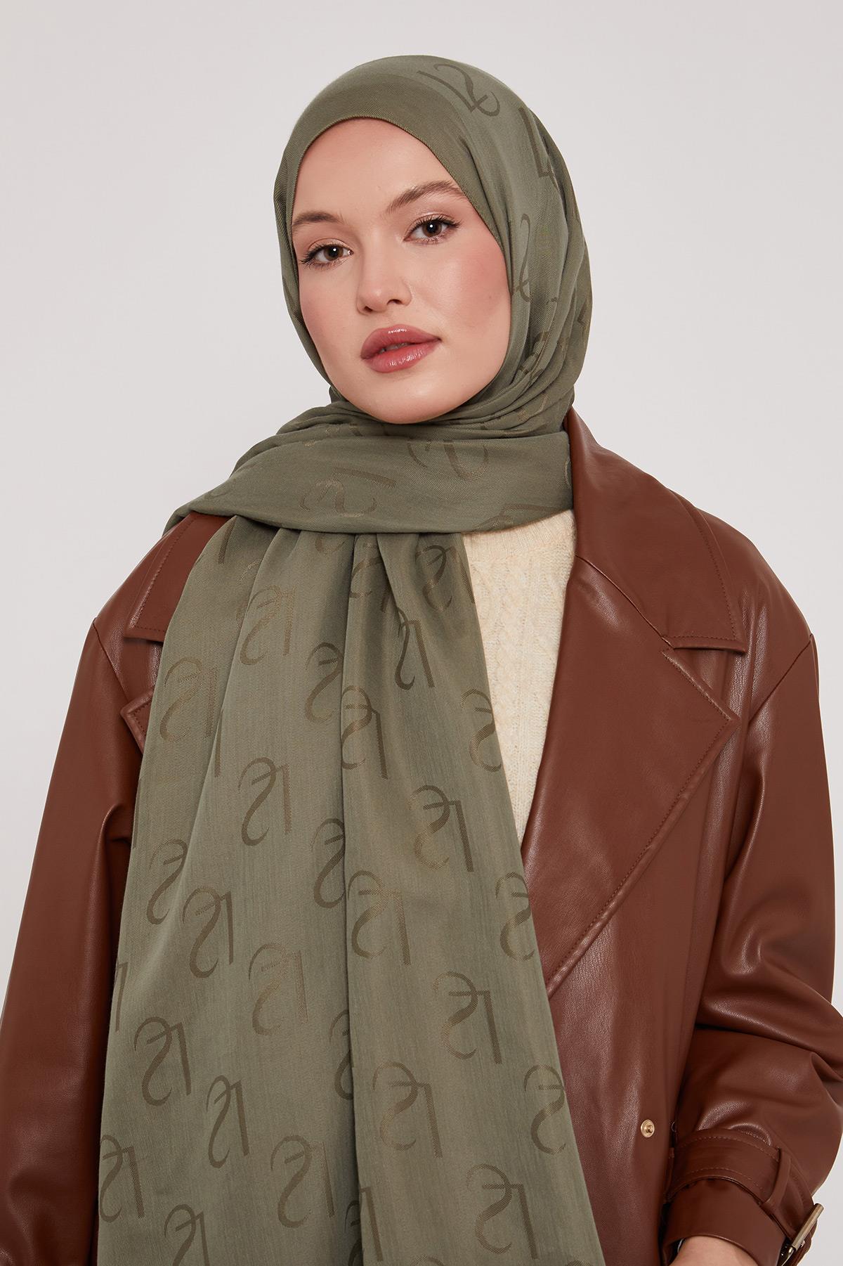 Lyocell Naia Jakarlı Şal - Yeşil Fısıltı