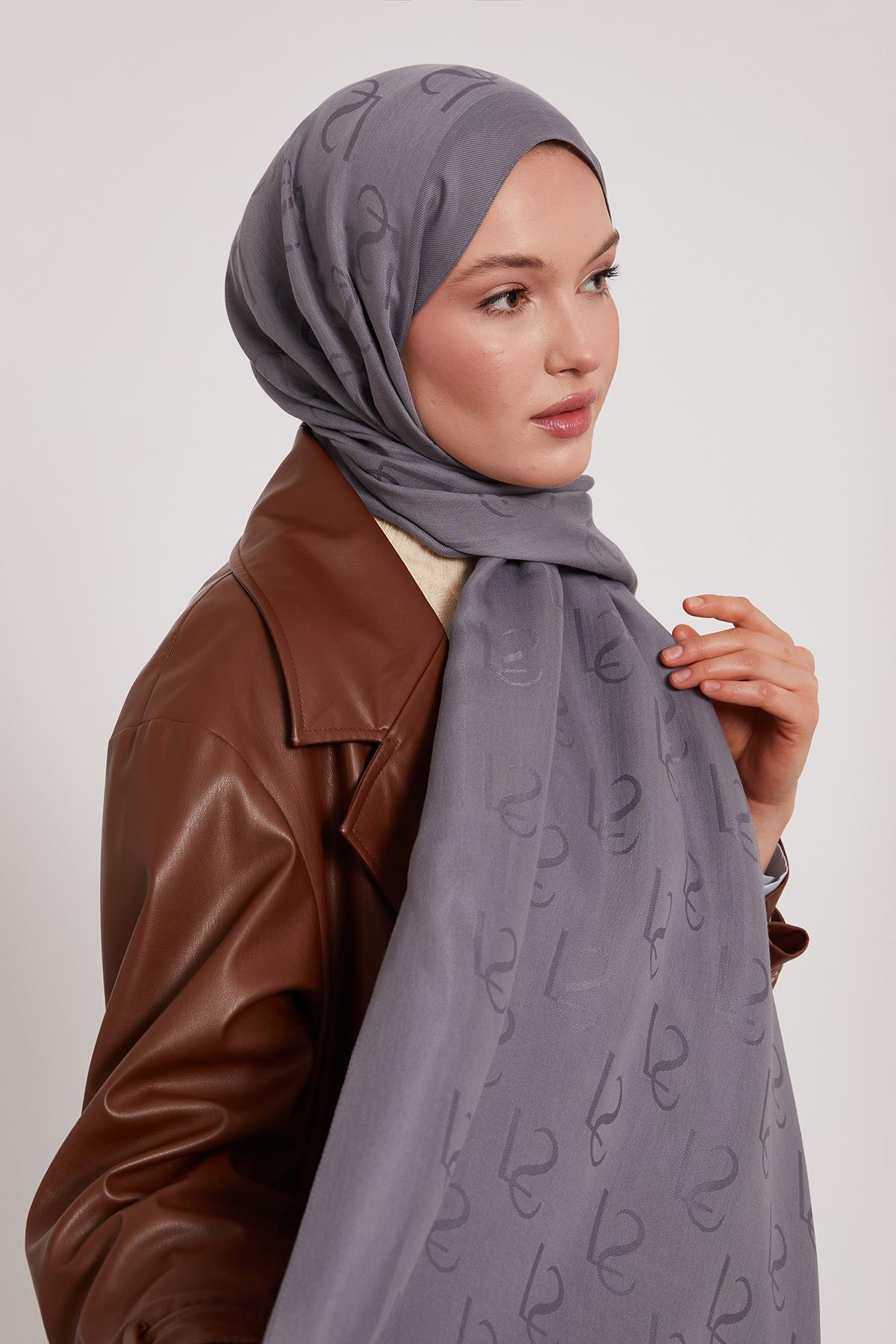 Lyocell Naia Jakarlı Şal - Bulut Grisi