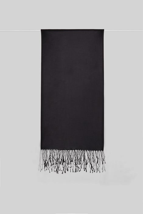 Armanda Düz İpek Şal - Siyah