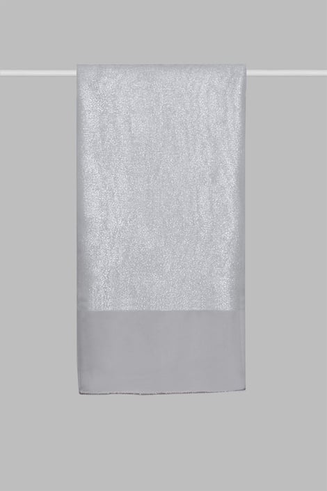 İpek Kenarı Taşlı Şal - Gümüş