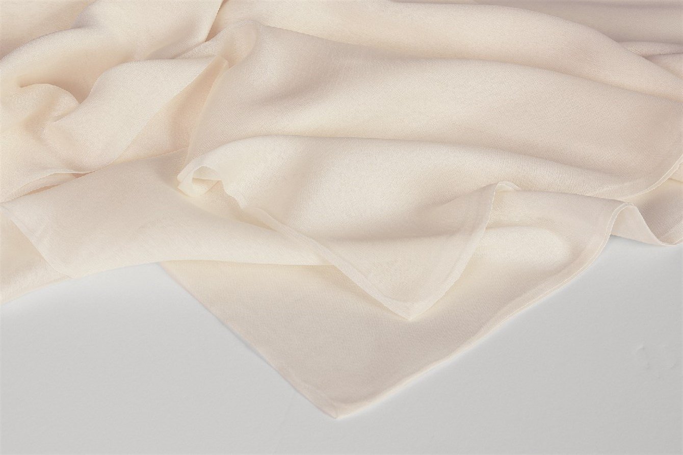 Çift Kat Jan Jan Abiye Şal - Krem