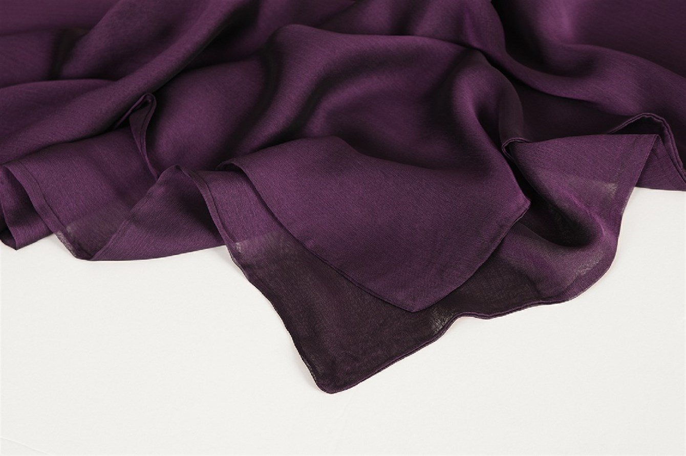 Çift Kat Jan Jan Abiye Şal - Mürdüm