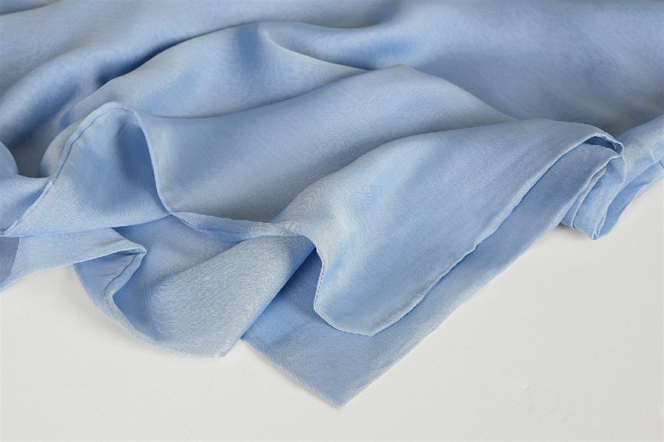 Çift Kat Jan Jan Abiye Şal - Bebe Mavisi