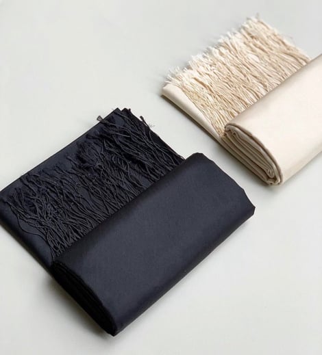 Armanda Düz İpek Şal - 1