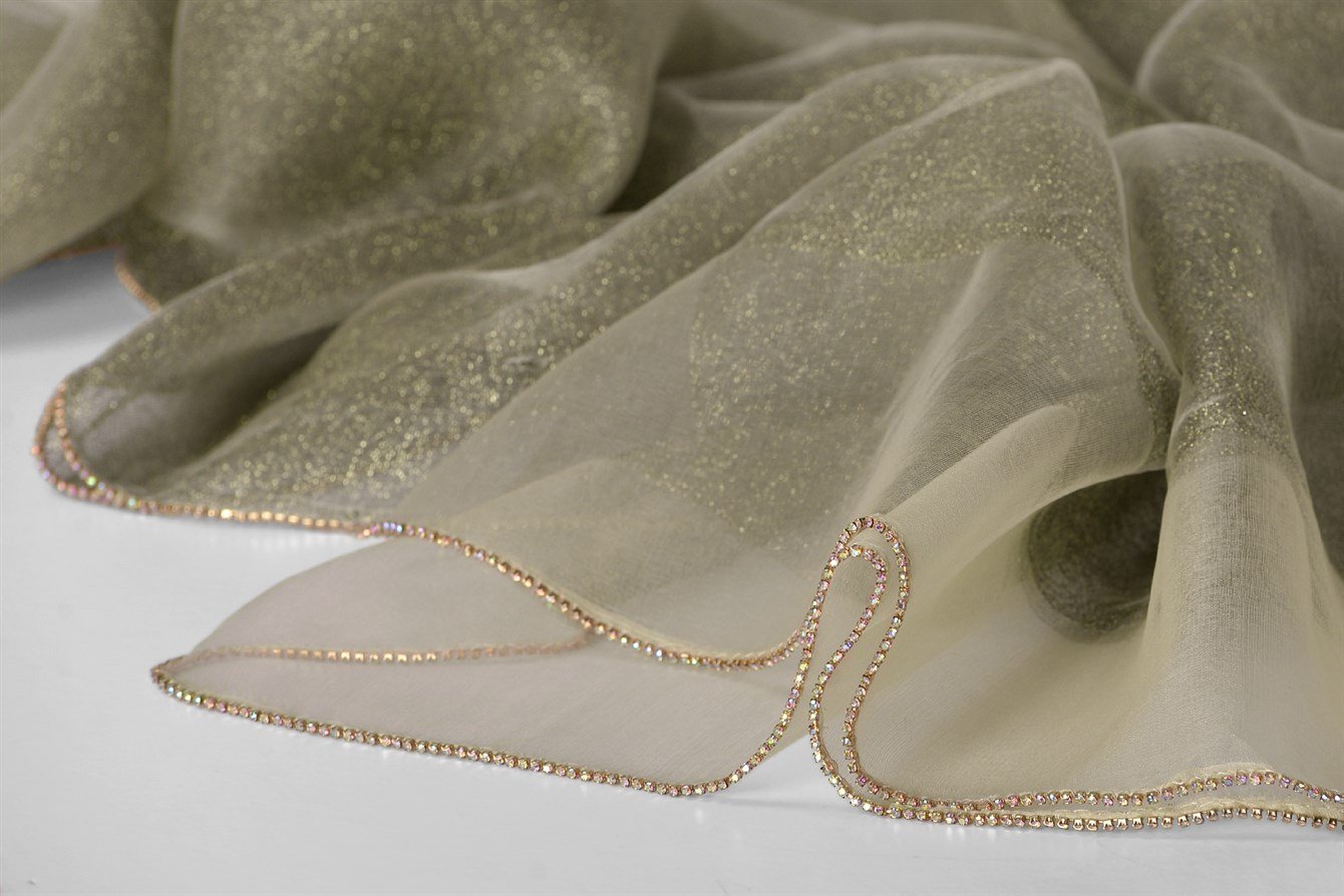 İpek Kenarı Taşlı Şal - 13